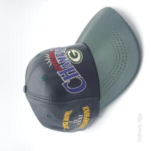 Vintage Modern NFL Super Bowl Champions Green Bay Packers Leather Snapback Hat